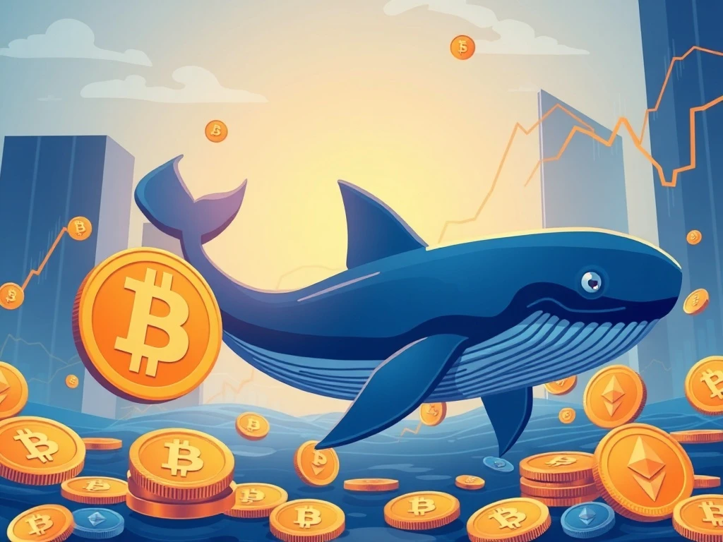 Bitcoin whale transferring massive cryptocurrency holdings between digital assets
