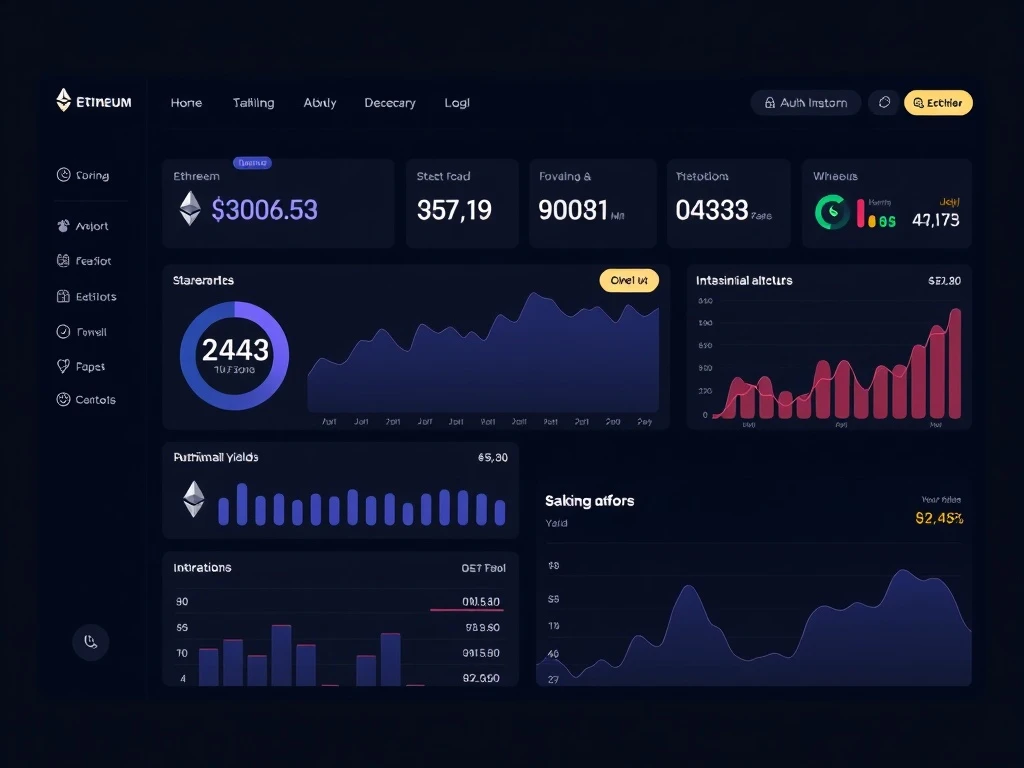 Strategic Ethereum supply accumulation dashboard showing institutional investment metrics and growth patterns