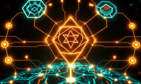 Blockchain oracle technology connecting decentralized networks with real-world data verification systems