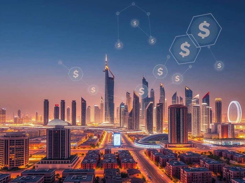 Blockchain real estate transformation in UAE showing digital property transactions and smart contracts