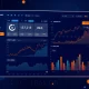 BlockchainFX cryptocurrency platform dashboard showing trading performance and growth metrics