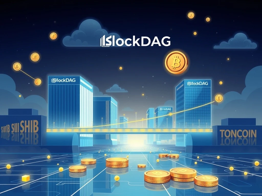 BlockDAG blockchain infrastructure connecting enterprise applications while SHIB and Toncoin tokens remain stagnant