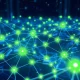BlockDAG network visualization showing scalable blockchain technology with energy-efficient nodes