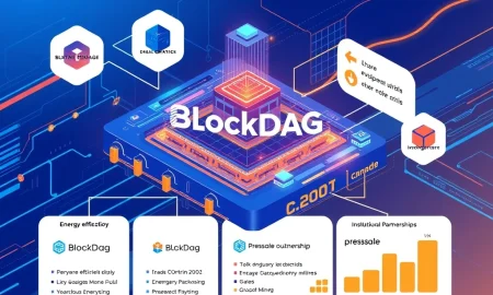 BlockDAG presale performance chart showing massive growth compared to Solana and Avalanche