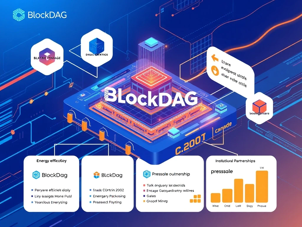 BlockDAG presale performance chart showing massive growth compared to Solana and Avalanche