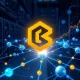 BlockDAG presale achievement showing blockchain technology growth and financial success with mining equipment and network visualization