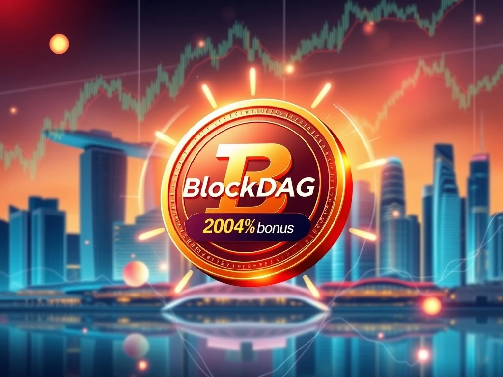 BlockDAG cryptocurrency token showcasing 2049% bonus success at Token2049 conference