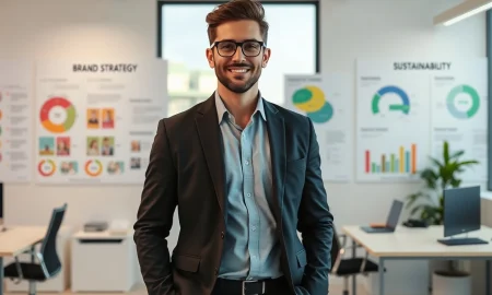 Brand strategist Bob Sheard discussing sustainable business transformation at FreshBritain headquarters