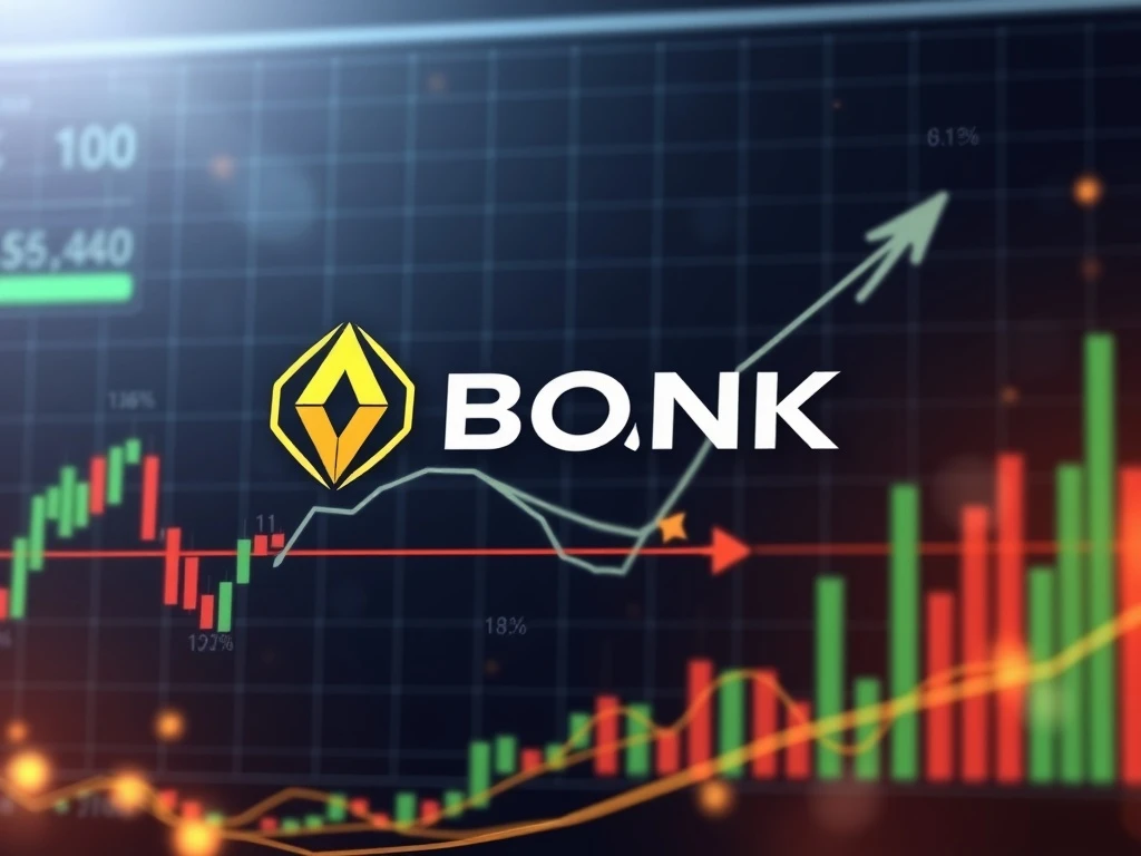 BONK breakout chart showing bullish pattern with institutional investment indicators and price surge projection