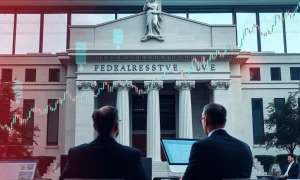 Boston Fed rate cut policy analysis showing economic charts and Federal Reserve building