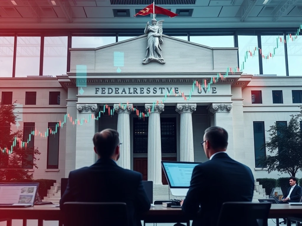 Boston Fed rate cut policy analysis showing economic charts and Federal Reserve building