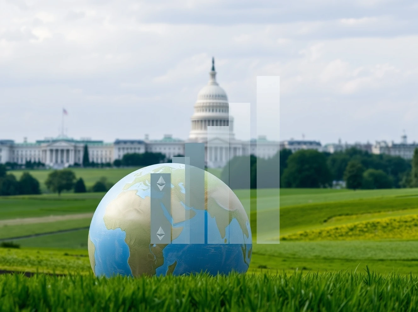 An illustration showing global financial shifts, emphasizing how Brazil's new crypto tax policy impacts digital asset investments worldwide.