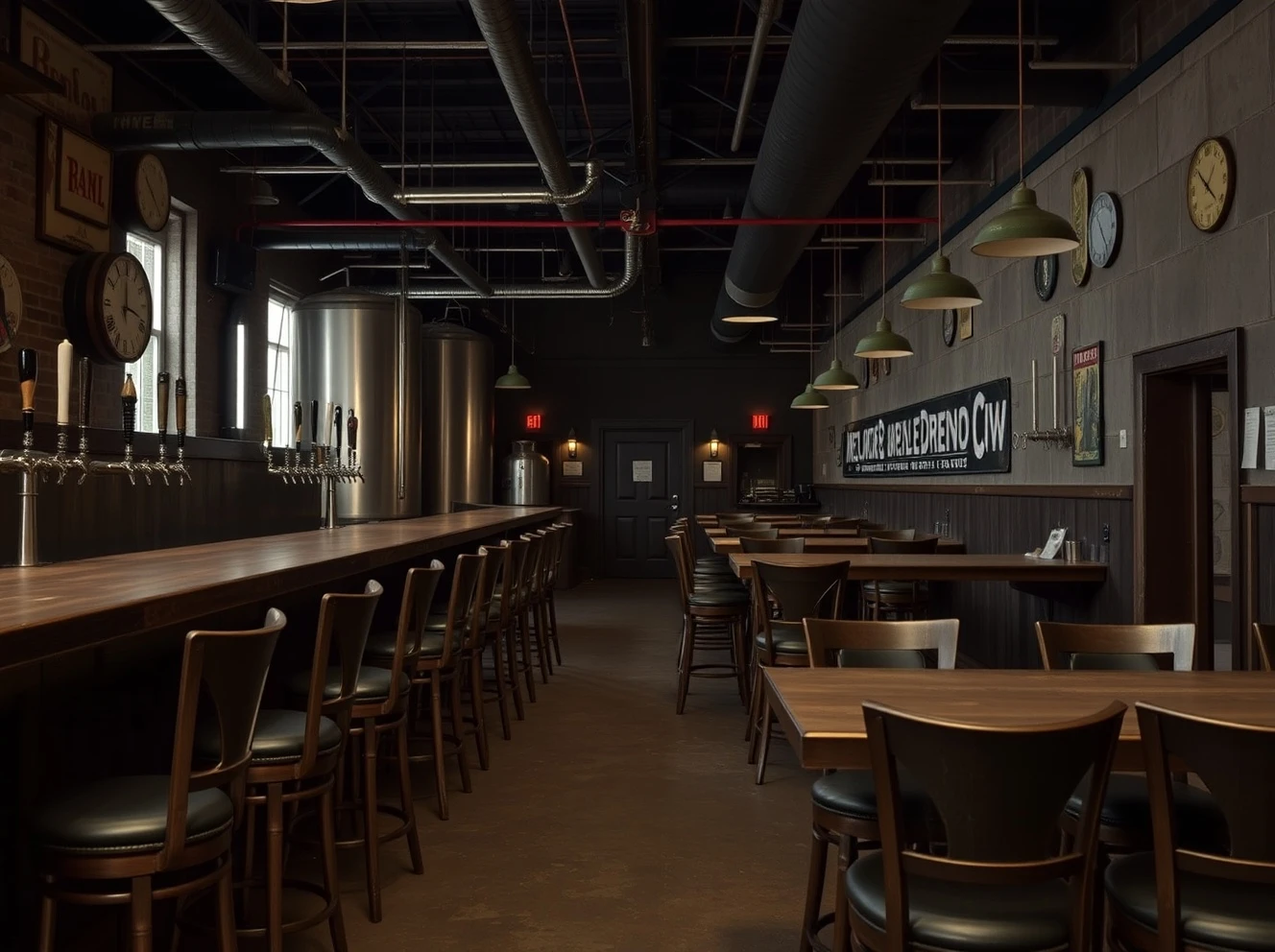 Brewery closure showing empty taproom with abandoned bar equipment and vacant seating area