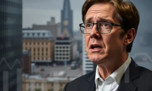 Business leader warning about Britain economic crisis during financial analysis