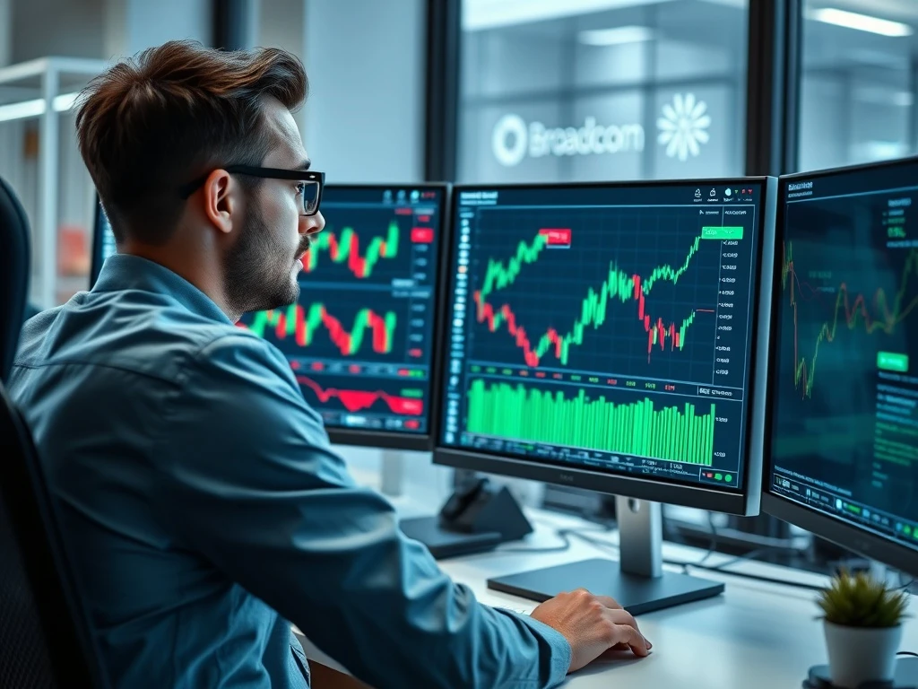 Financial analyst evaluating Broadcom price target after OpenAI partnership announcement with stock performance charts