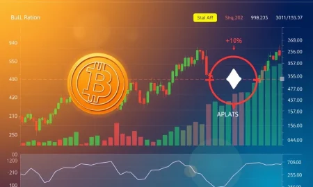 BTC perpetual futures trading dashboard showing long/short ratio analysis for market sentiment