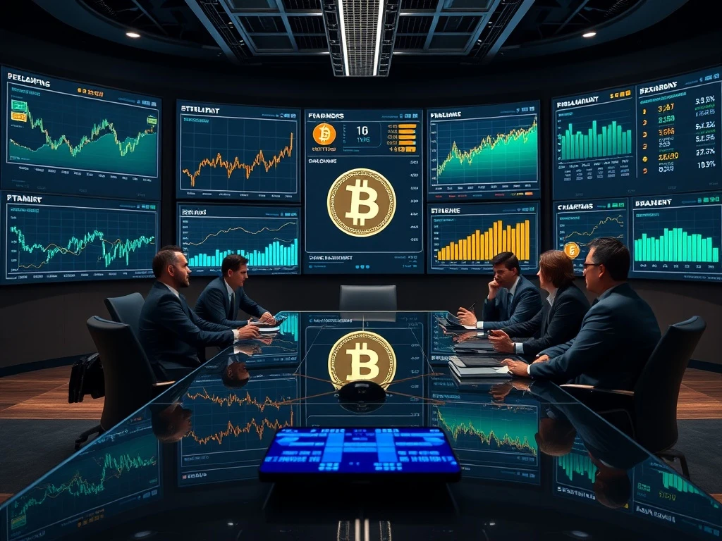 Corporate BTC treasuries management dashboard showing institutional Bitcoin reserves and risk analytics