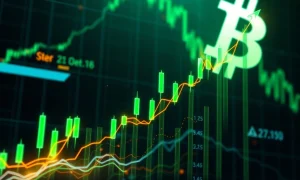 BTCPLN cryptocurrency showing explosive bullish momentum on trading charts with strong upward price movement