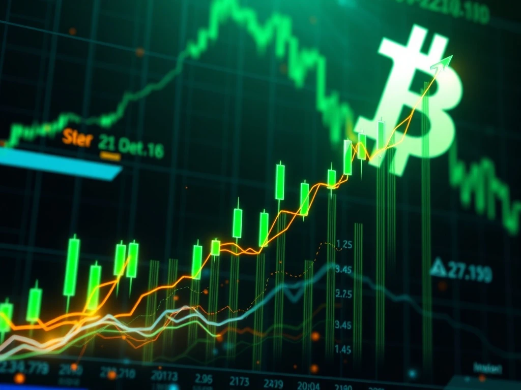 BTCPLN cryptocurrency showing explosive bullish momentum on trading charts with strong upward price movement