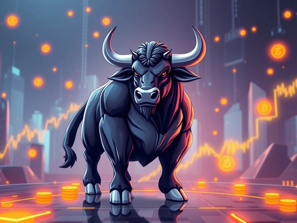 BullZilla presale token burning mechanism with rising price charts and blockchain technology background