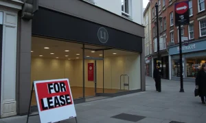 Empty retail store illustrating the devastating impact of business rates rise on UK high streets