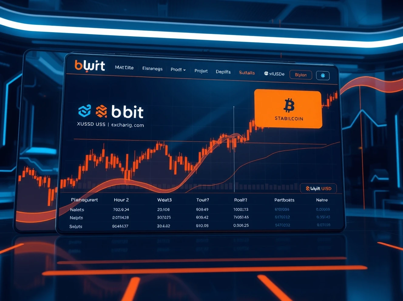 Bybit XUSD listing announcement showing trading interface with stablecoin integration