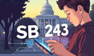 California AI companion chatbots regulation bill SB 243 legislative document with government seal