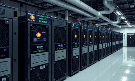 Cango's advanced Bitcoin mining facility showcasing energy-efficient operations and institutional growth