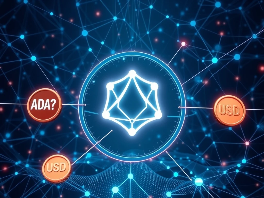 Cardano blockchain network integrating USD1 stablecoin and Chainlink oracles for enhanced DeFi capabilities