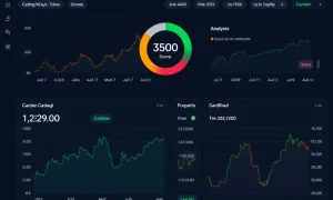 Cardano risk score dashboard showing analytical metrics for cryptocurrency investment decisions