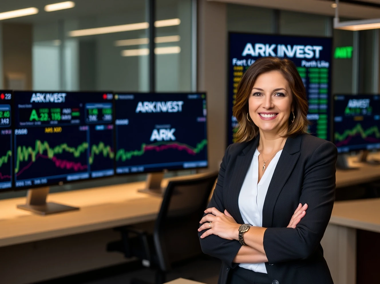 Cathie Wood making strategic investment decisions during market volatility
