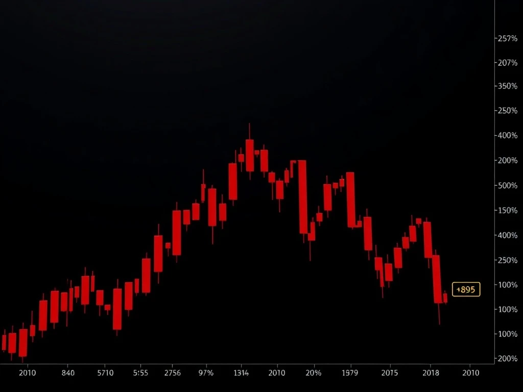 CELR price drop chart showing dramatic cryptocurrency market decline with sharp downward trend