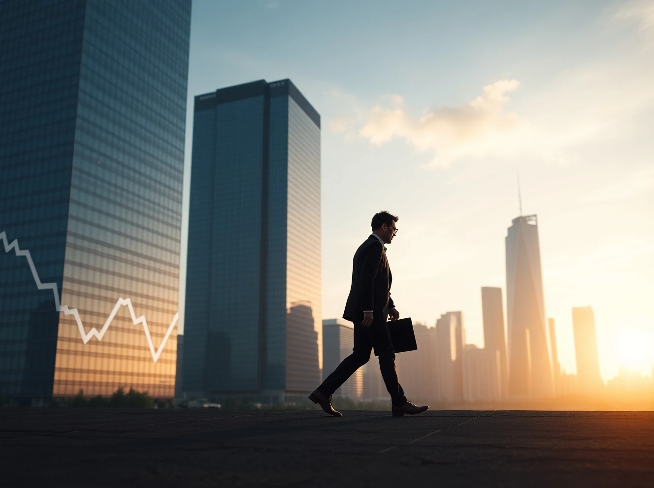 An executive's silhouette leaving a corporate building, representing the broader CEO departure trend in business leadership.