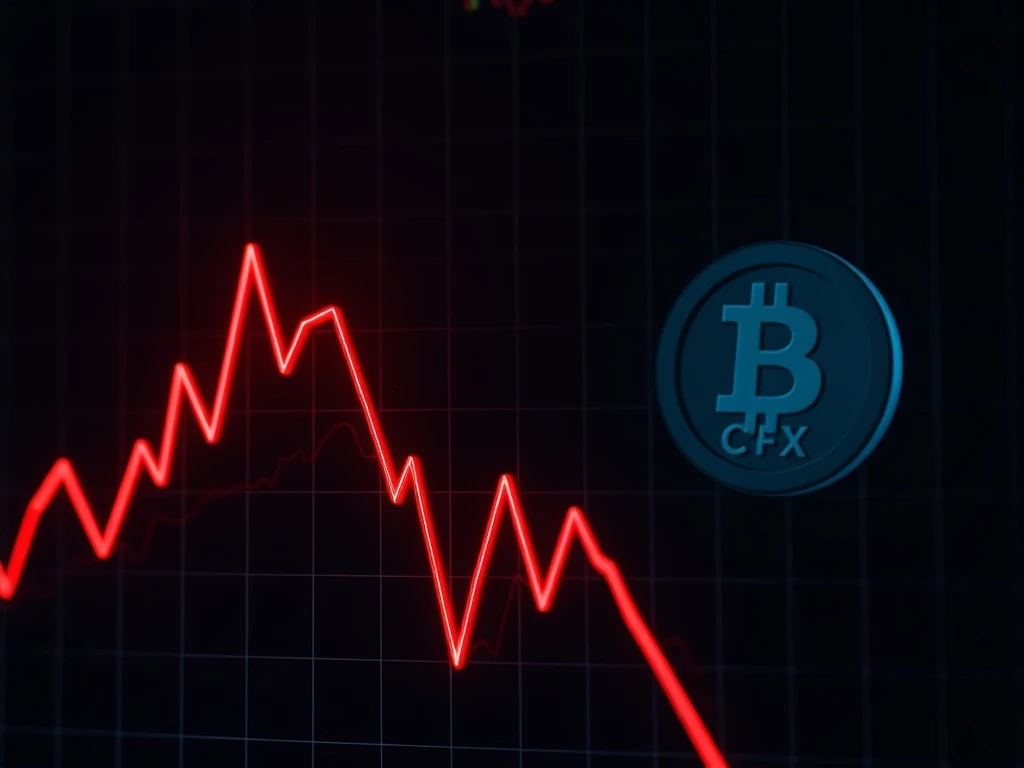 CFX token price crash showing dramatic 299% drop in cryptocurrency market