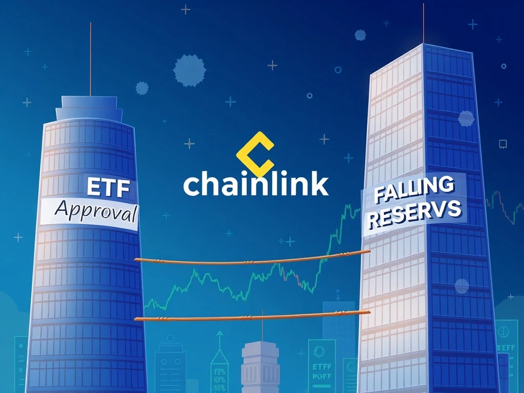 Chainlink ETF prospects balanced against falling reserves creating market volatility