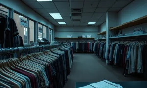 Chapter 7 bankruptcy leads to empty clothing store with liquidation signs