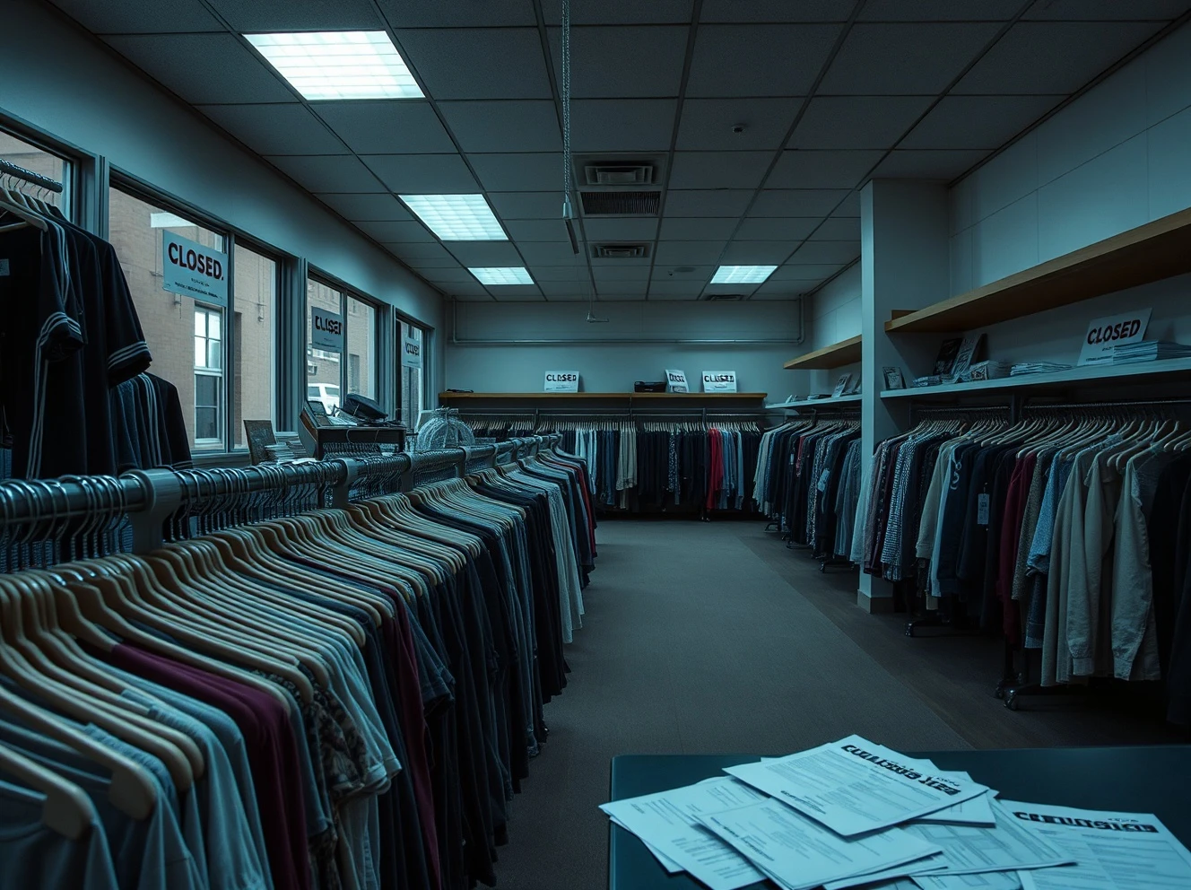 Chapter 7 bankruptcy leads to empty clothing store with liquidation signs