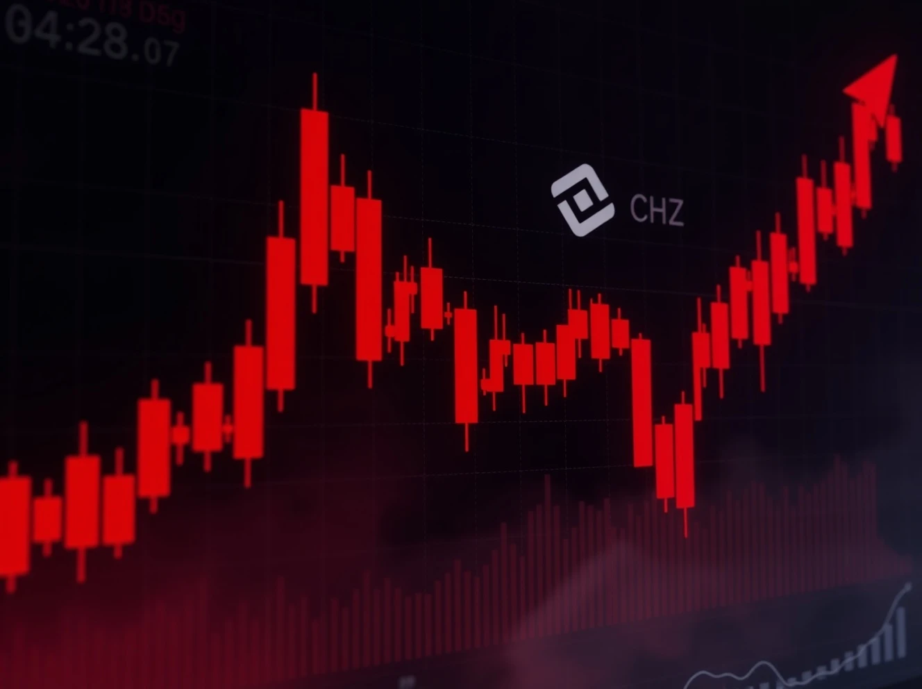 CHZ cryptocurrency dramatic price decline chart showing severe bearish momentum