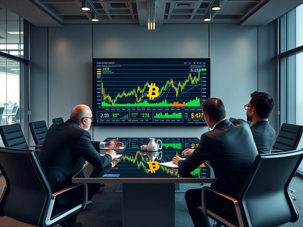 Corporate Bitcoin investment strategy analysis showing market trends and financial risk assessment
