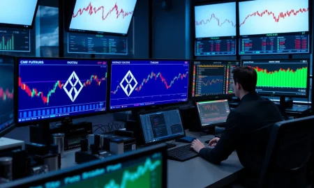 CME XRP Futures trading dashboard showing institutional adoption metrics and price analysis