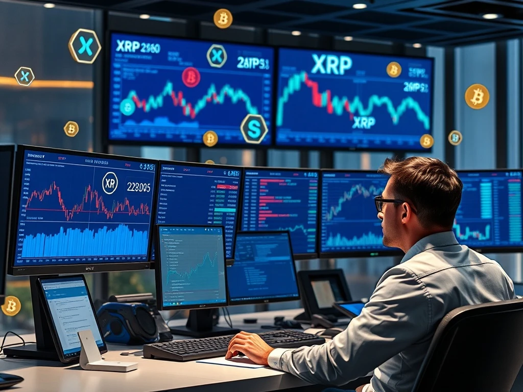 CME XRP Futures trading dashboard showing institutional cryptocurrency market growth and analytics