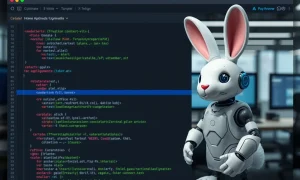 AI code review platform CodeRabbit interface analyzing software code with automated suggestions