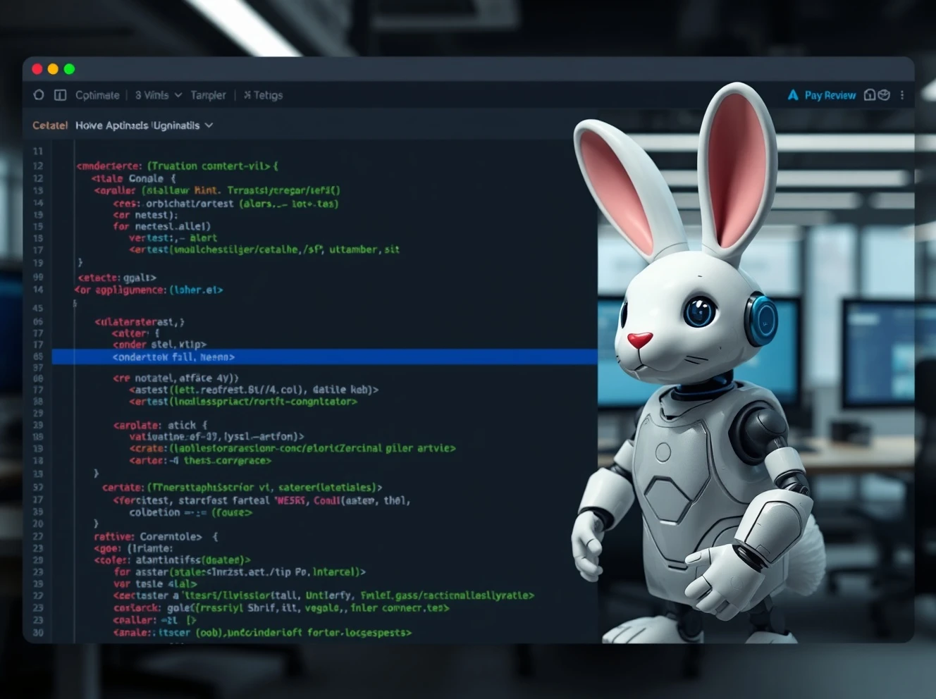 AI code review platform CodeRabbit interface analyzing software code with automated suggestions