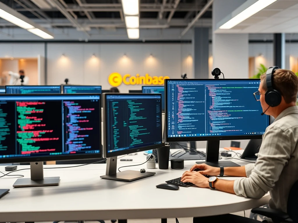 Coinbase AI coding implementation showing developers collaborating with artificial intelligence systems