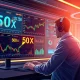 Professional trader analyzing Coinbase futures leverage opportunities on advanced trading platform