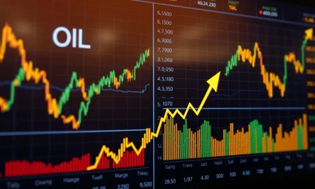Critical commodity indicators showing oil and gold price movements affecting stock market trends