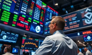 Analyst monitoring consumer inflation data on multiple financial screens during market hours