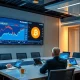 Corporate Bitcoin accumulation strategy analysis showing financial charts and boardroom decision making