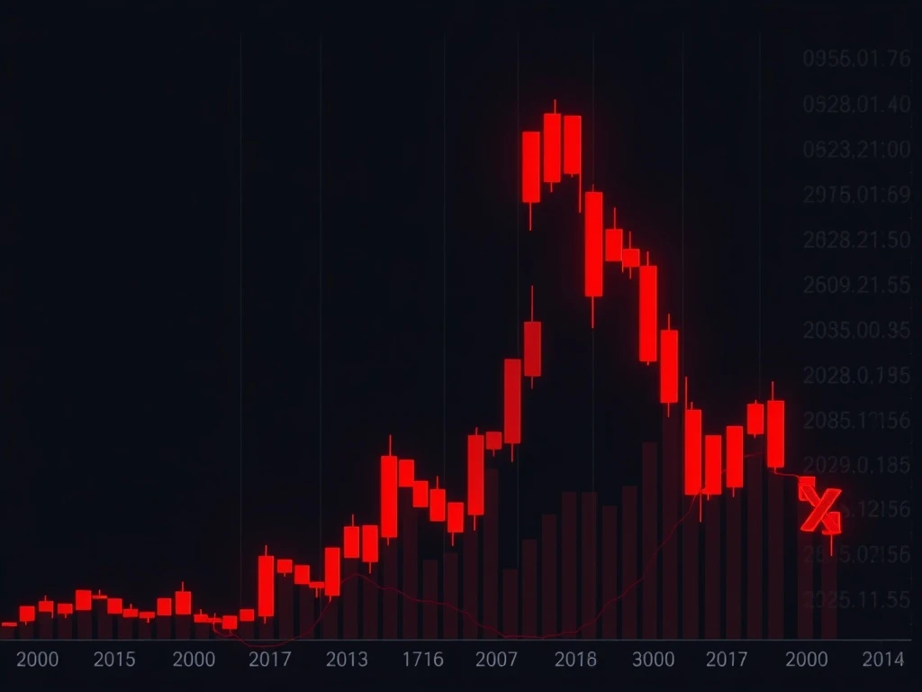 Dramatic COS price collapse chart showing severe cryptocurrency market decline