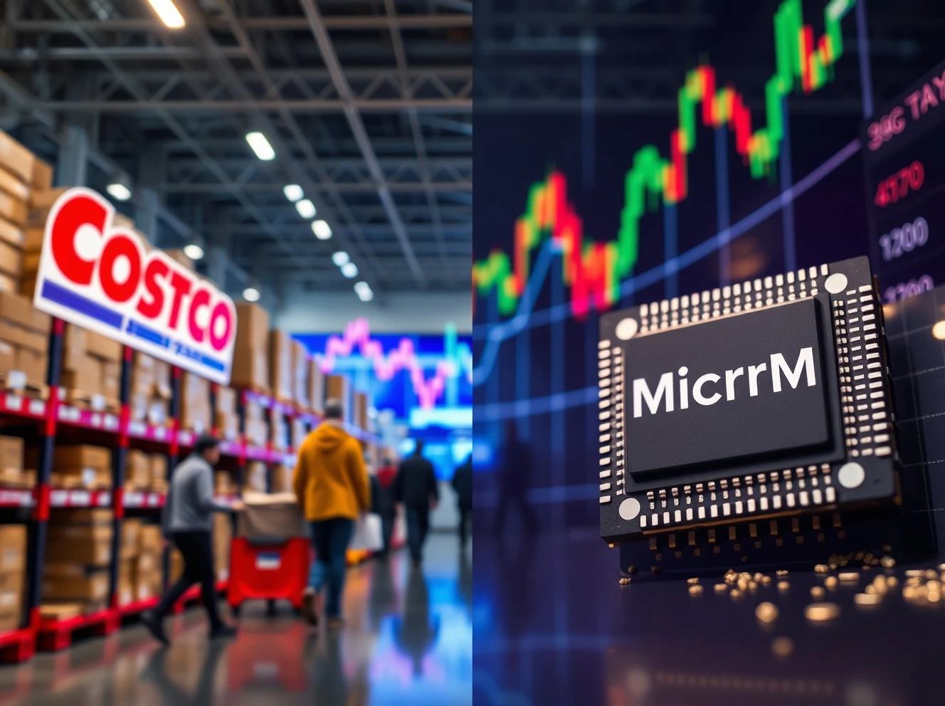 Critical earnings reports analysis for Costco and Micron showing stock performance and market impact